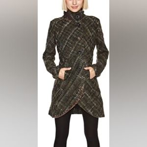 Desigual Textured Wool Coat Size M